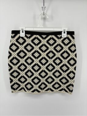 RACHEL Rachel Roy Black and White Diamond Mini Skirt